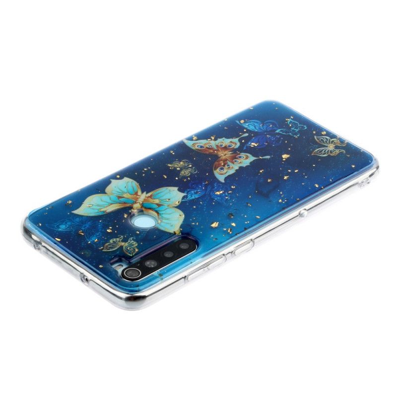 Hoesje voor Xiaomi Redmi Note 8 Vlinders En Glitter