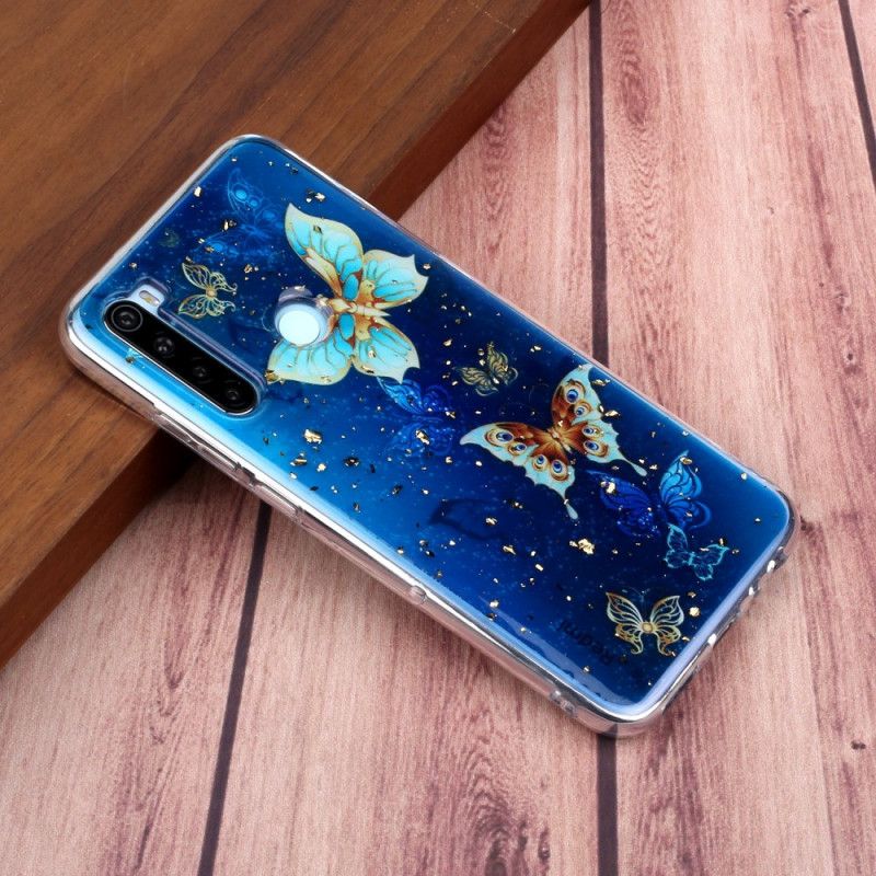 Hoesje voor Xiaomi Redmi Note 8 Vlinders En Glitter