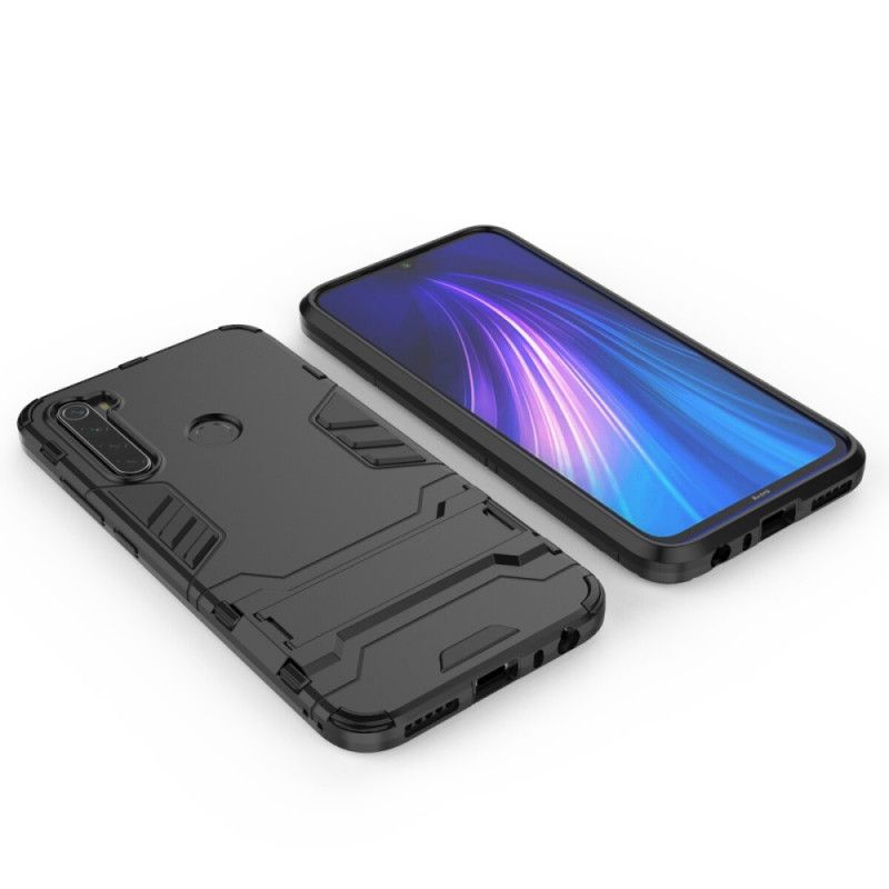 Hoesje voor Xiaomi Redmi Note 8 Wit Zwart Ultrabestendige Tong