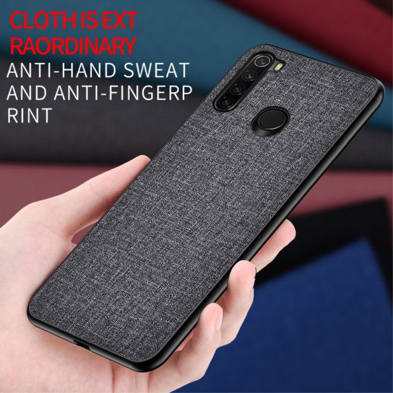 Hoesje Xiaomi Redmi Note 8 Grijs Zwart Stof Textuur