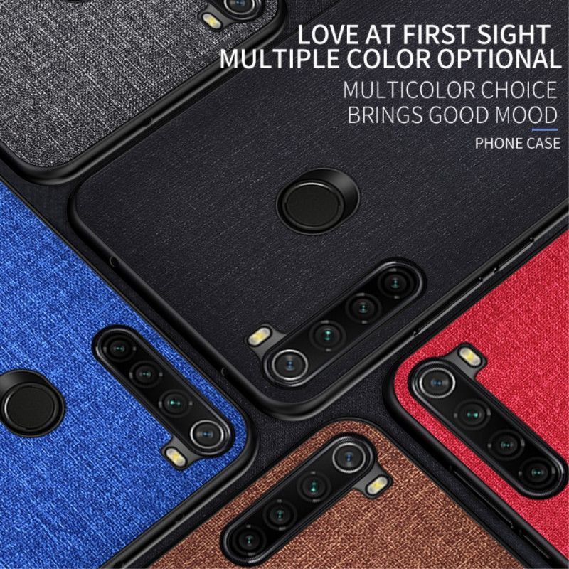 Hoesje Xiaomi Redmi Note 8 Grijs Zwart Stof Textuur