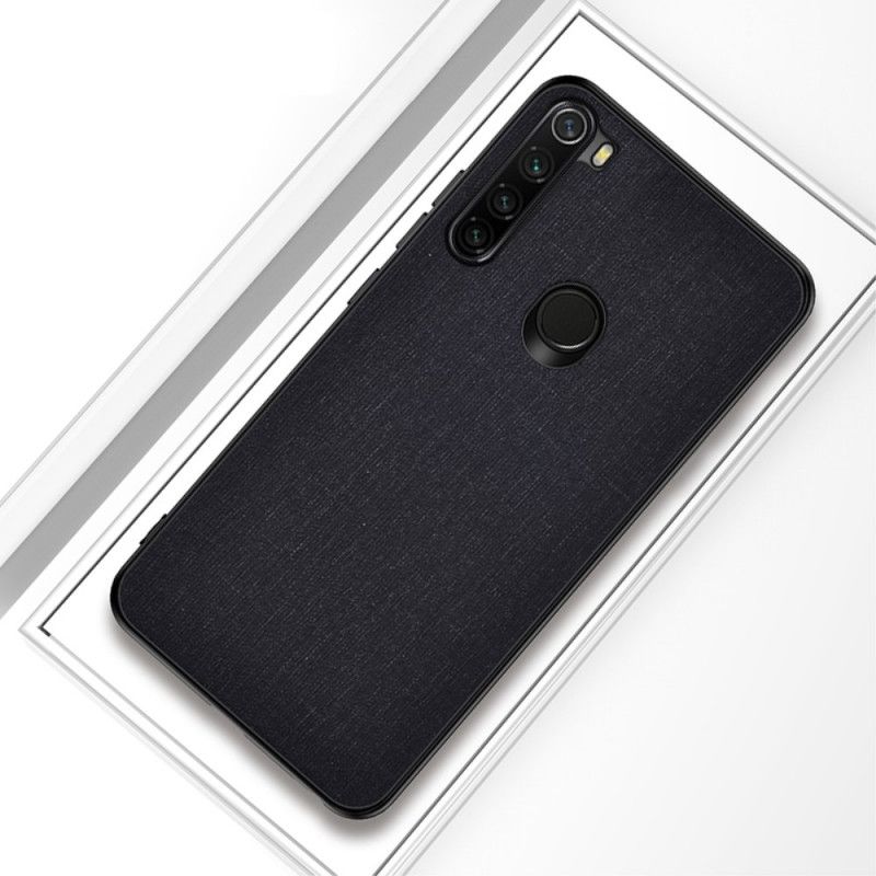 Hoesje Xiaomi Redmi Note 8 Grijs Zwart Stof Textuur