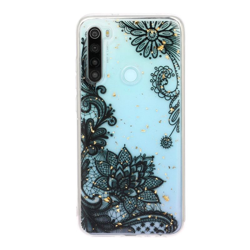 Hoesje Xiaomi Redmi Note 8 Telefoonhoesje Bloemen Van Kant En Lovertjes