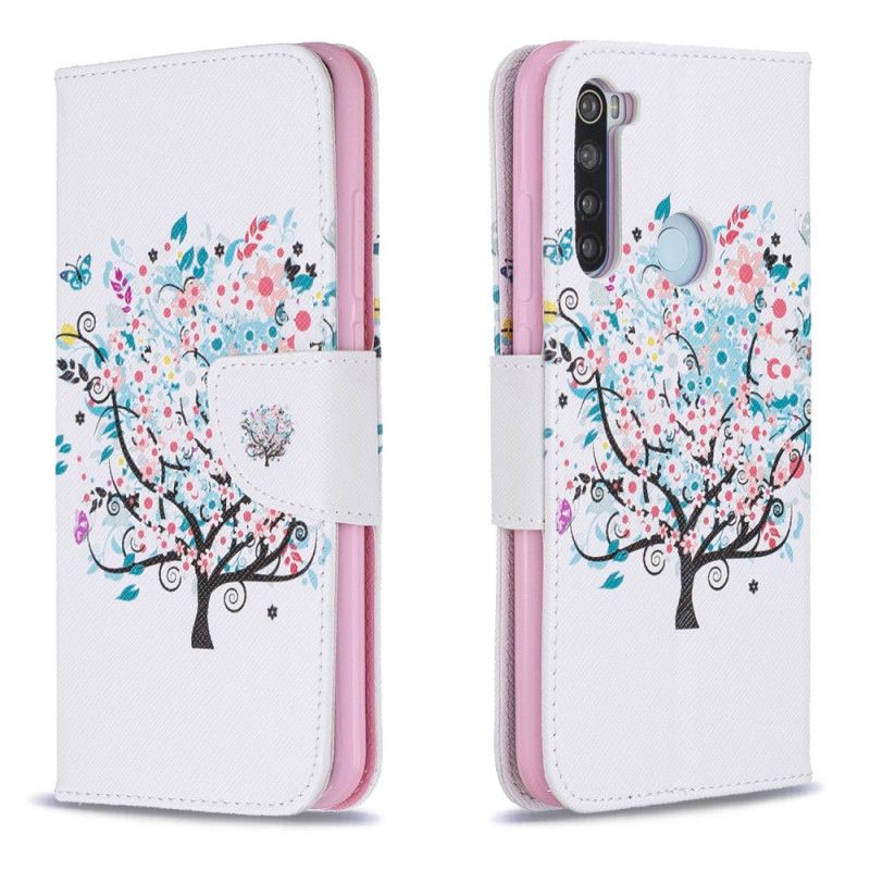 Leren Hoesje voor Xiaomi Redmi Note 8 Bloemrijke Boom