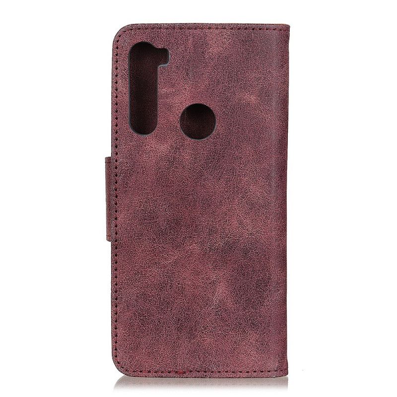 Leren Hoesje voor Xiaomi Redmi Note 8 Bruin Zwart Dubbelzijdige Magnetische Klep