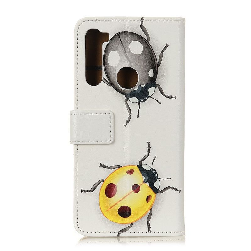 Leren Hoesje voor Xiaomi Redmi Note 8 Lieveheersbeestjes