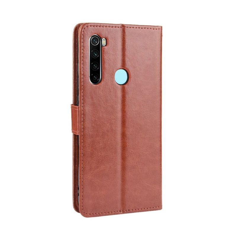 Leren Hoesje voor Xiaomi Redmi Note 8 Rood Zwart Flitsend Kunstleer