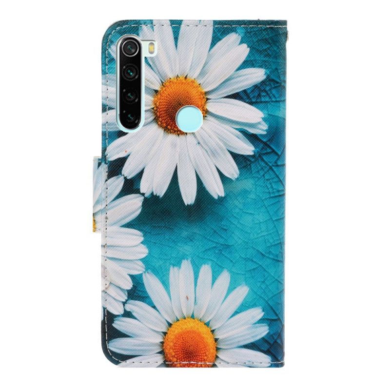 Leren Hoesje voor Xiaomi Redmi Note 8 String Madeliefjes