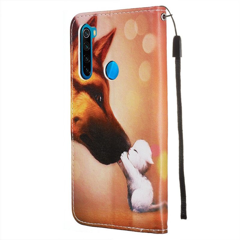 Leren Hoesje voor Xiaomi Redmi Note 8 Vriend Van Ernest De String Kat