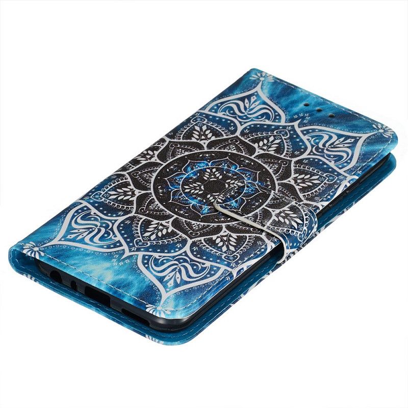 Leren Hoesje voor Xiaomi Redmi Note 8 Zwarte String Mandala