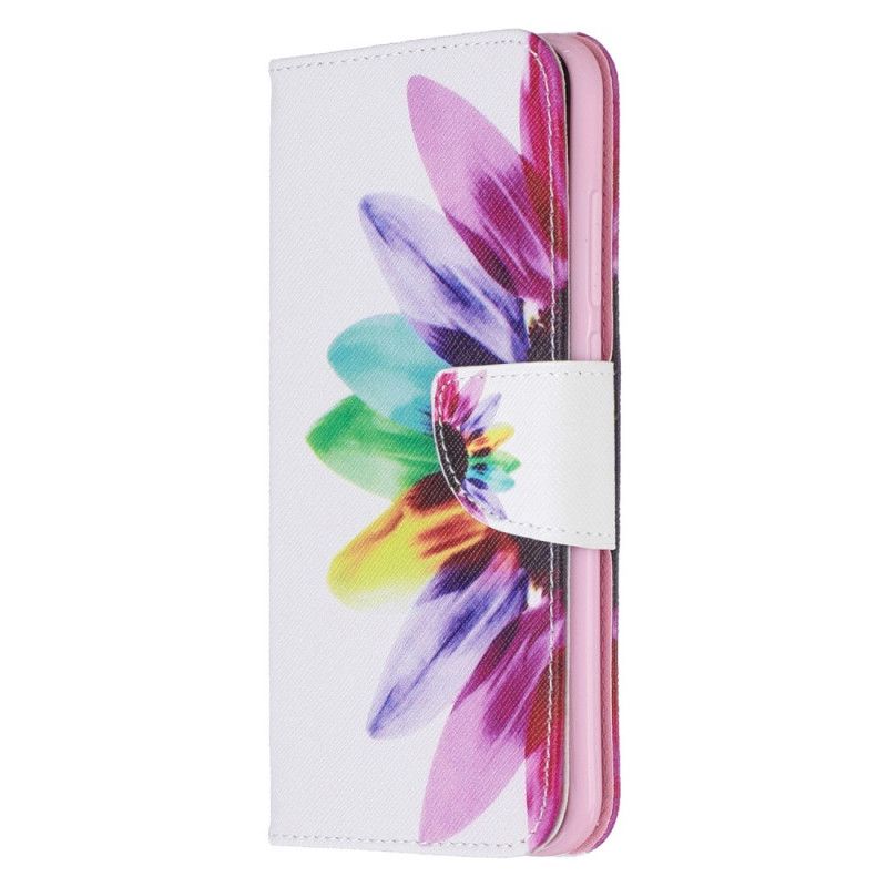 Leren Hoesje Xiaomi Redmi Note 8 Aquarelbloem