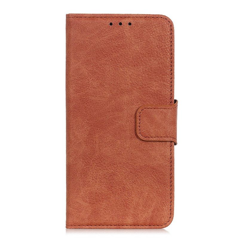 Leren Hoesje Xiaomi Redmi Note 8 Donkerblauw Mat Lychee Leereffect