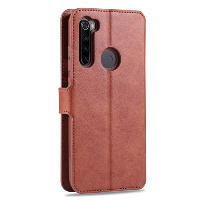 Leren Hoesje Xiaomi Redmi Note 8 Grijs Zwart Leereffect Azns