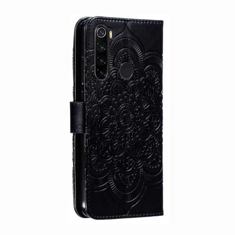 Leren Hoesje Xiaomi Redmi Note 8 Roségoud Lichtblauw Hele Mandala