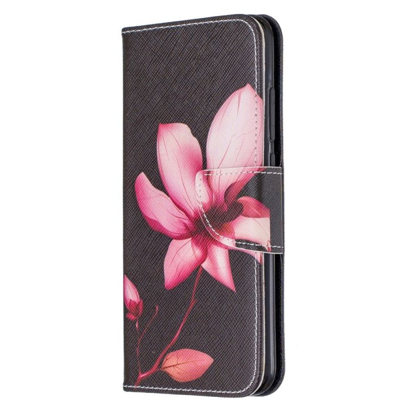 Leren Hoesje Xiaomi Redmi Note 8 Roze Bloem