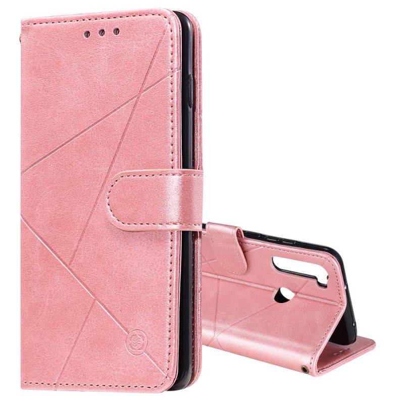 Leren Hoesje Xiaomi Redmi Note 8 Roze Rood Telefoonhoesje Diamant Imitatieleer