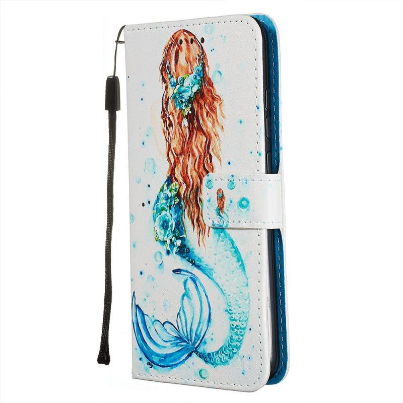 Leren Hoesje Xiaomi Redmi Note 8 String Zeemeermin Mijmeringen