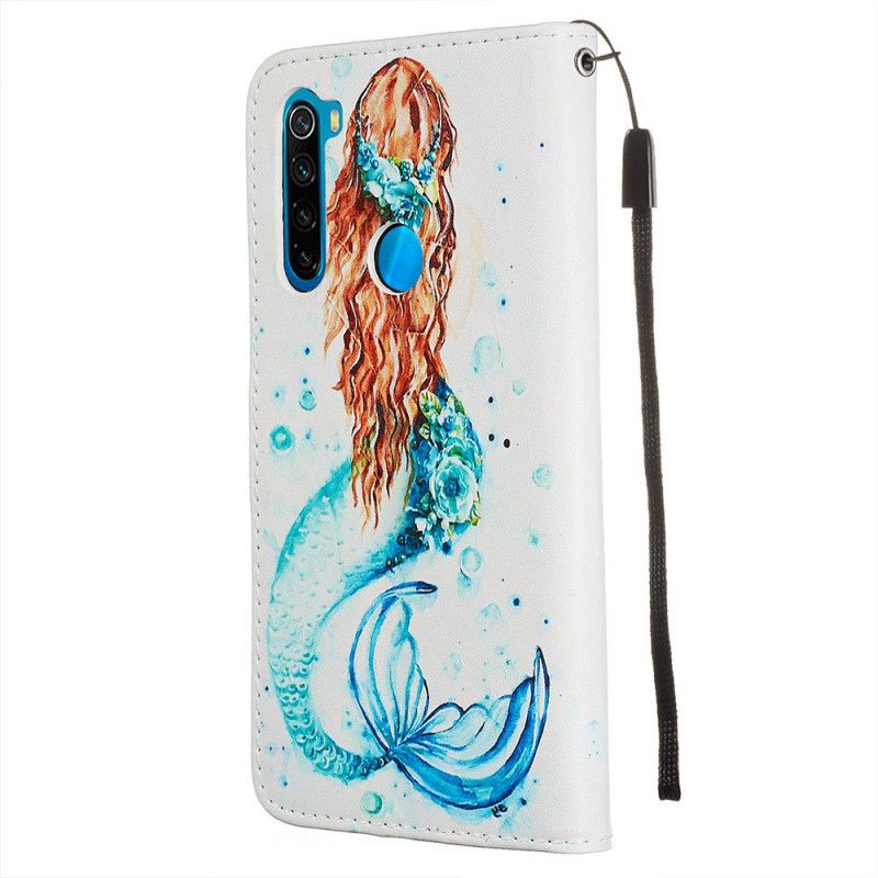 Leren Hoesje Xiaomi Redmi Note 8 String Zeemeermin Mijmeringen