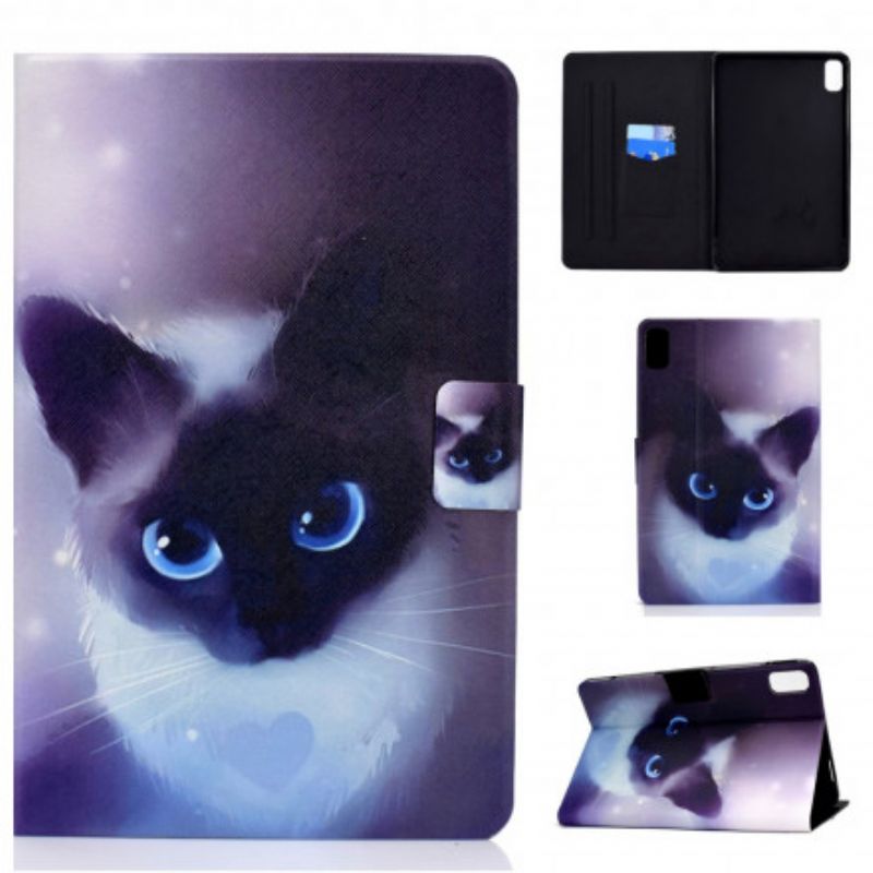 Leren Hoesje Huawei Matepad New Kat Met Blauwe Ogen Bescherming Hoesje