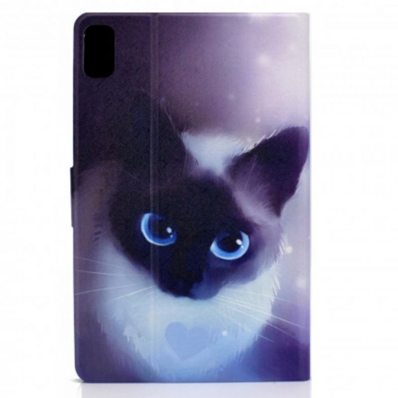 Leren Hoesje Huawei Matepad New Kat Met Blauwe Ogen Bescherming Hoesje