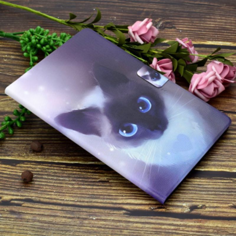 Leren Hoesje Huawei Matepad New Kat Met Blauwe Ogen Bescherming Hoesje