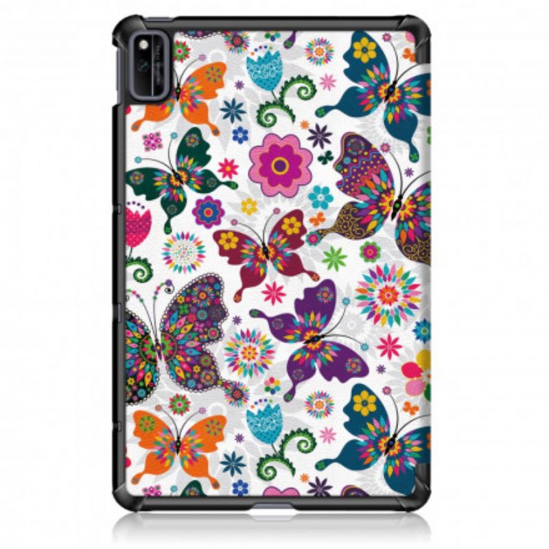 Versterkte Smart Case Huawei Matepad New Retro Vlinders En Bloemen