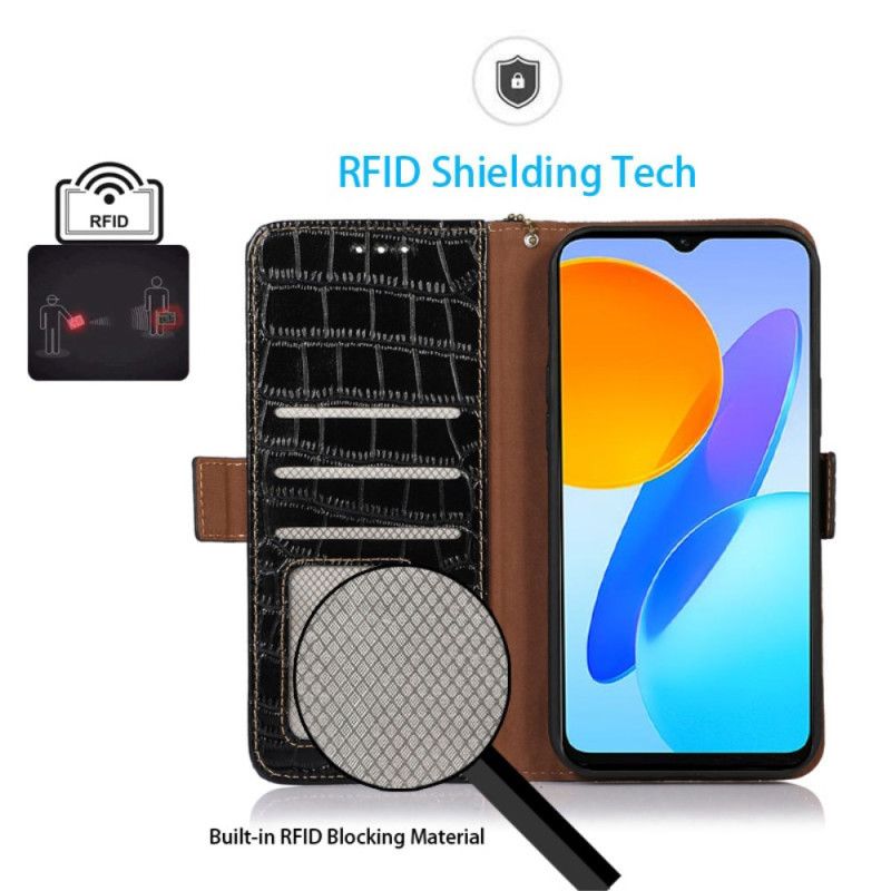 Flip Case Leren Huawei Nova 11 Pro Rfid-blokkering Met Krokodillentextuur