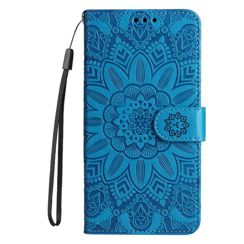 Leren Hoesje Huawei Nova 11 Pro Zonnebloem Met Riempje Bescherming Hoesje