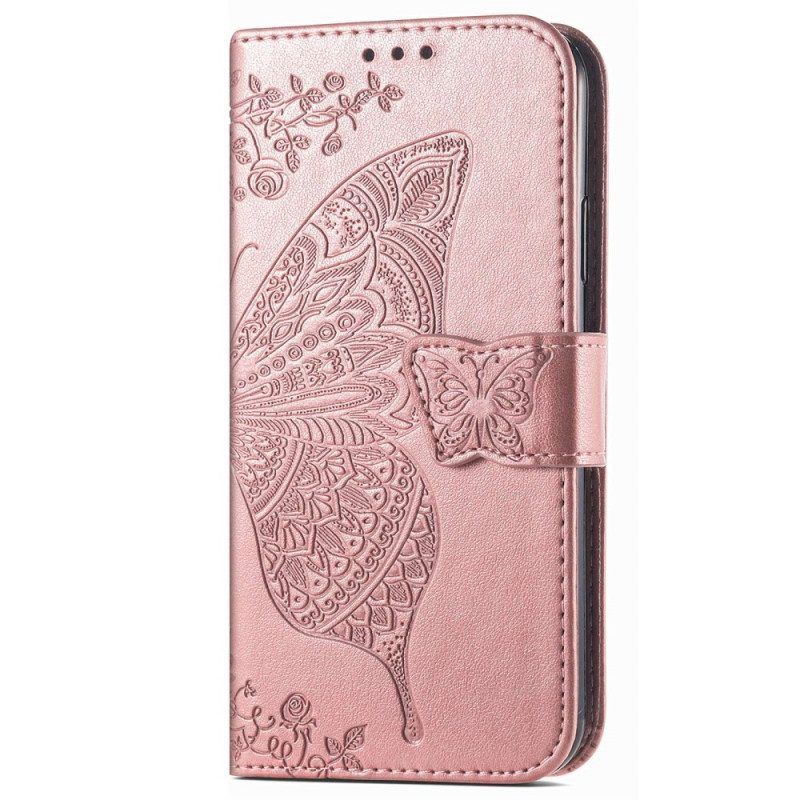 Flip Case voor Samsung Galaxy M13 Barokke Vlinder