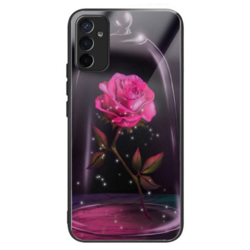 Hoesje voor Samsung Galaxy M13 Sprankelend Roze Gehard Glas