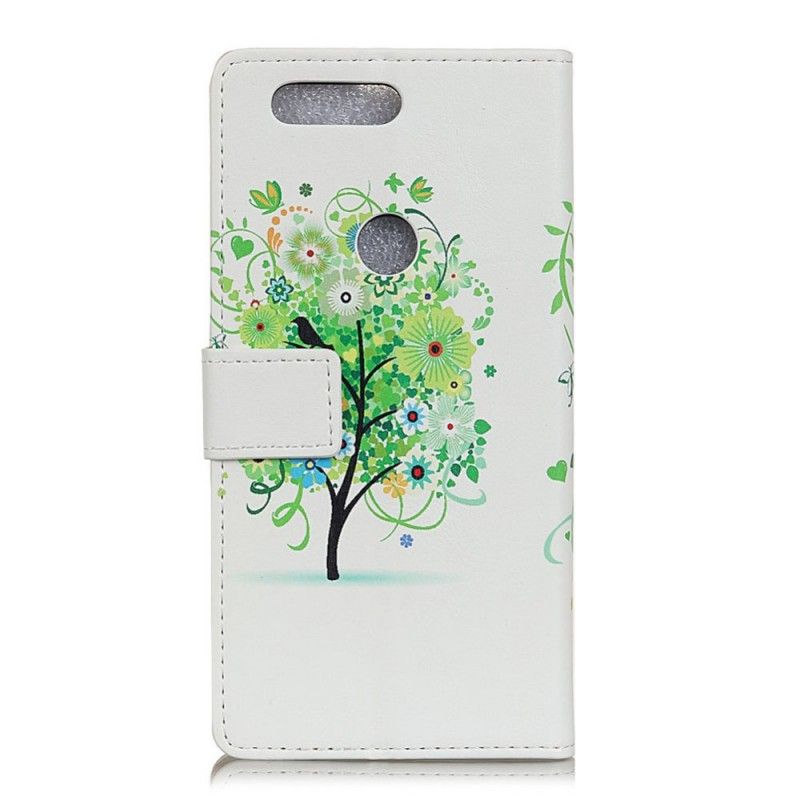 Bescherming Hoesje Huawei P Smart Donkerblauw Bloeiende Boom