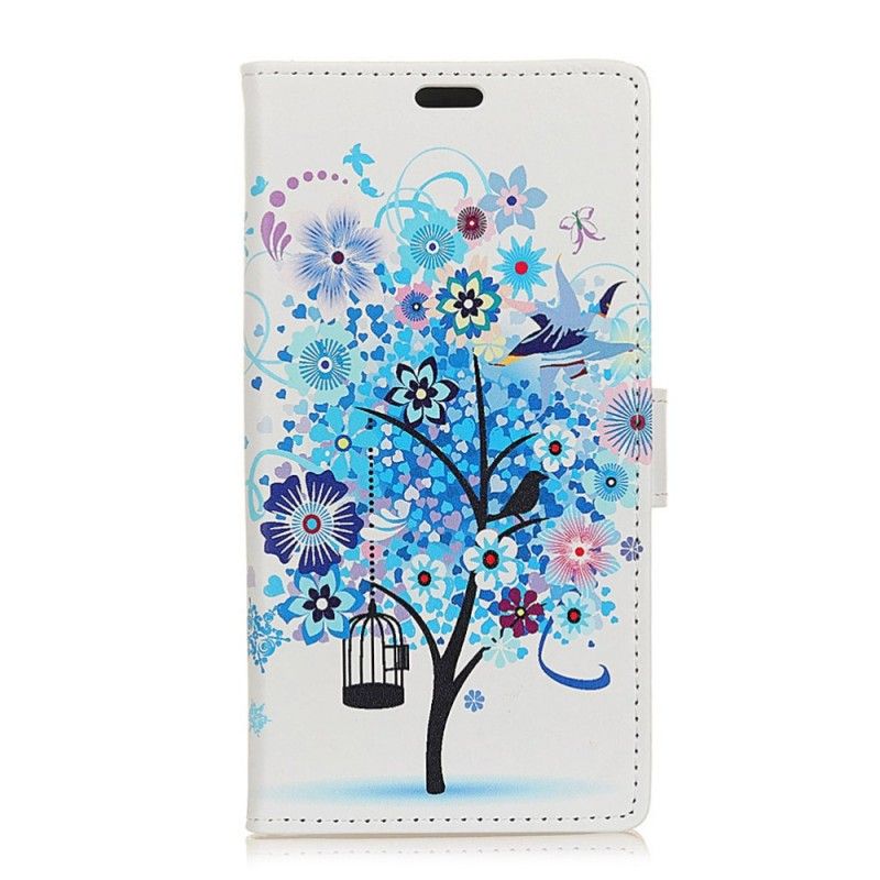 Bescherming Hoesje Huawei P Smart Donkerblauw Bloeiende Boom