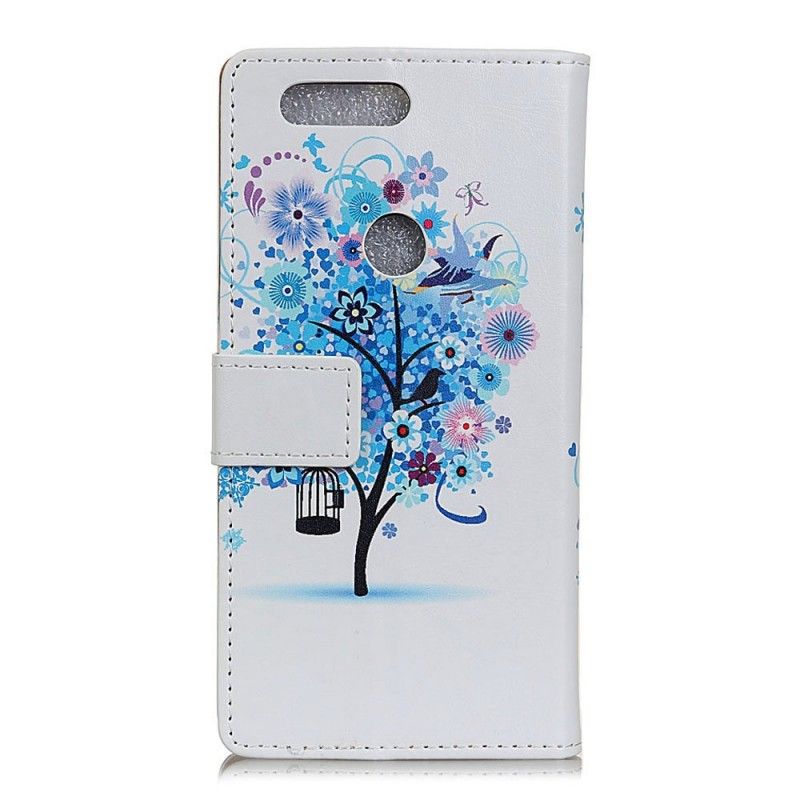 Bescherming Hoesje Huawei P Smart Donkerblauw Bloeiende Boom