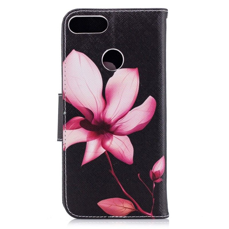 Cover Folio-hoesje Huawei P Smart Telefoonhoesje Roze Bloem