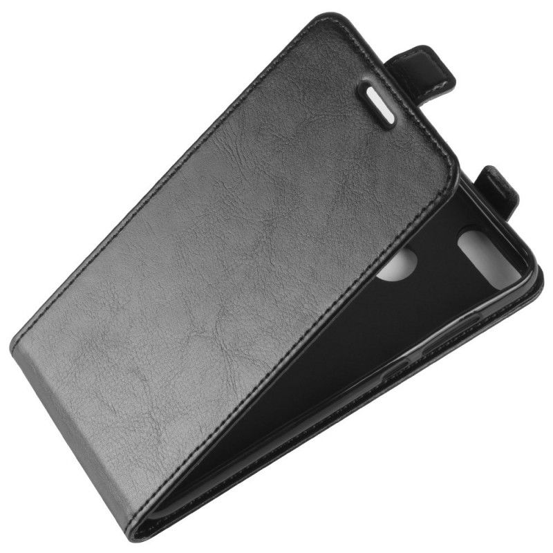 Flip Case Leren Huawei P Smart Wit Zwart Opvouwbaar