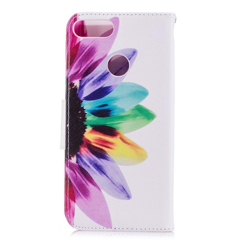 Leren Hoesje Huawei P Smart Aquarelbloem