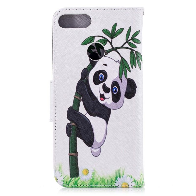 Leren Hoesje Huawei P Smart Panda Op Bamboe