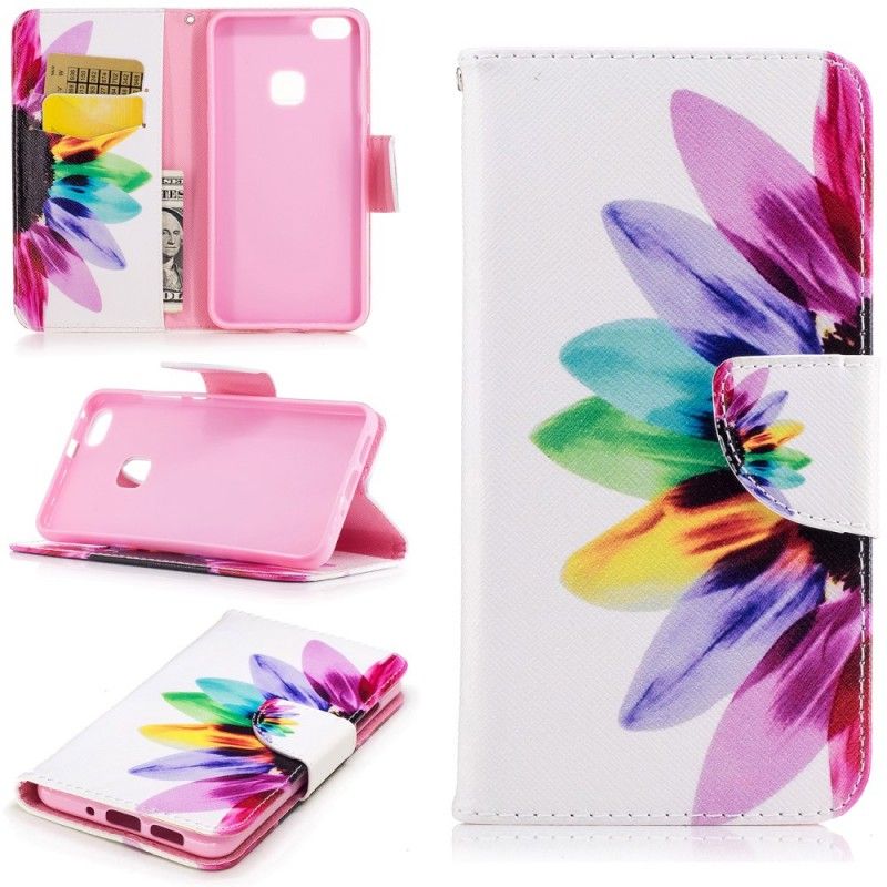 Leren Hoesje voor Huawei P10 Lite Aquarelbloem