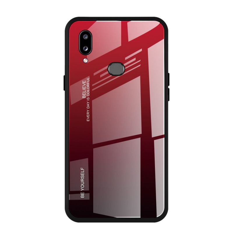 Case Hoesje Samsung Galaxy A10s Magenta Rood Telefoonhoesje Wees Jezelf Gehard Glas