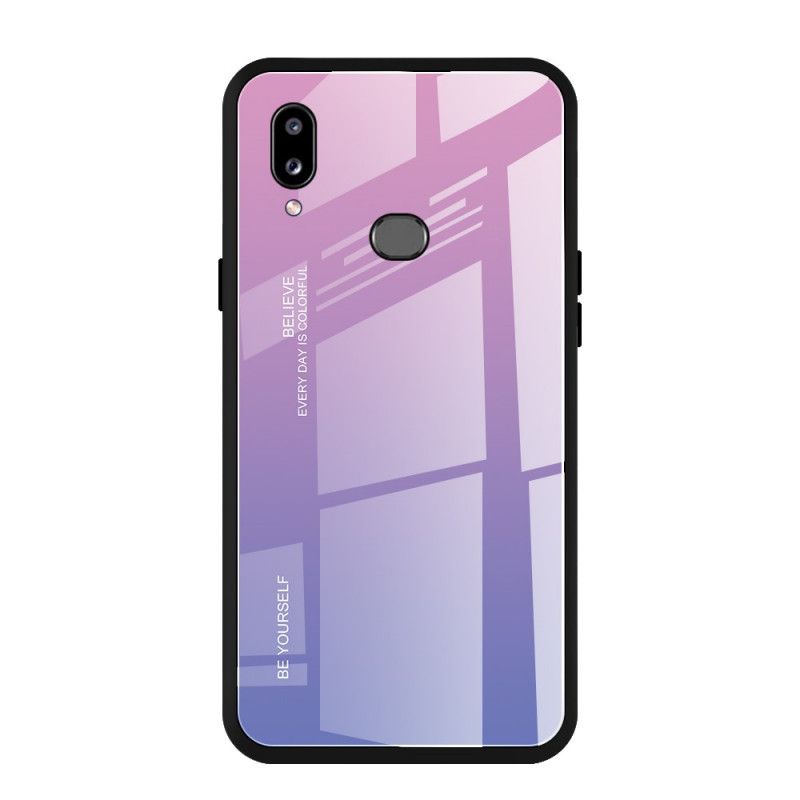 Case Hoesje Samsung Galaxy A10s Magenta Rood Telefoonhoesje Wees Jezelf Gehard Glas