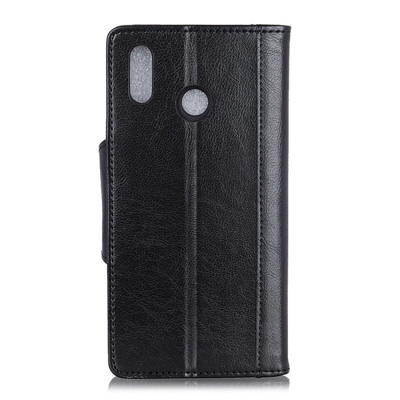 Cover Folio-hoesje Samsung Galaxy A10s Zwart Telefoonhoesje Elegante Sluiting Van Mat Kunstleer