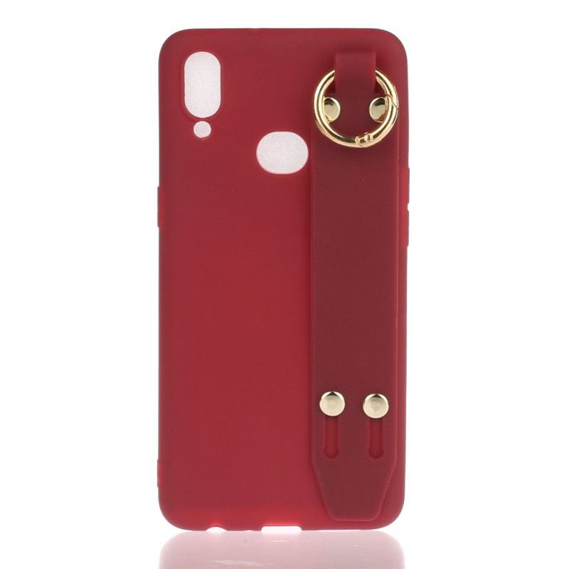 Cover Hoesje Samsung Galaxy A10s Magenta Rood Telefoonhoesje Siliconen Met Steunband