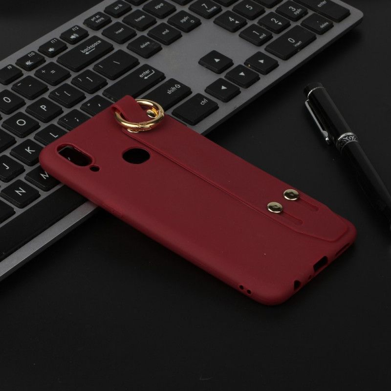 Cover Hoesje Samsung Galaxy A10s Magenta Rood Telefoonhoesje Siliconen Met Steunband