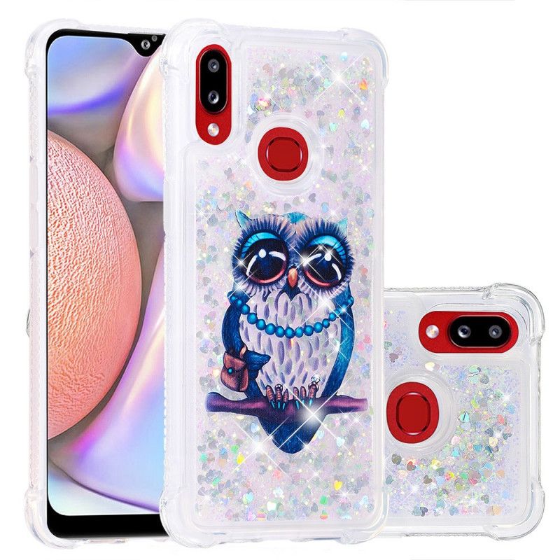 Cover Hoesje Samsung Galaxy A10s Telefoonhoesje Miss Uil Glitter