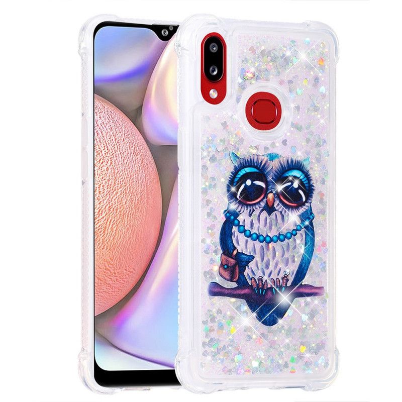 Cover Hoesje Samsung Galaxy A10s Telefoonhoesje Miss Uil Glitter