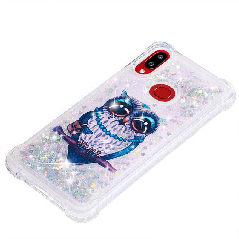 Cover Hoesje Samsung Galaxy A10s Telefoonhoesje Miss Uil Glitter