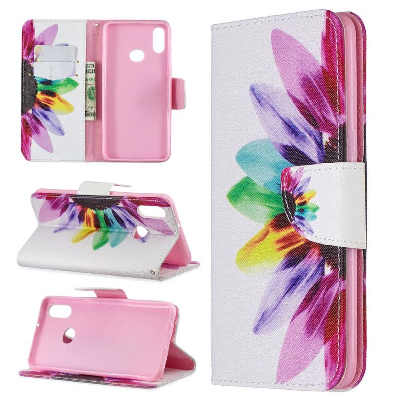 Flip Case Leren Samsung Galaxy A10s Aquarelbloem