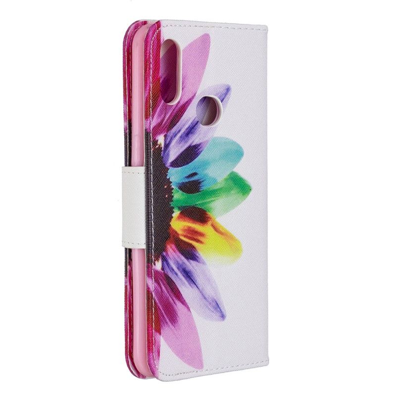 Flip Case Leren Samsung Galaxy A10s Aquarelbloem