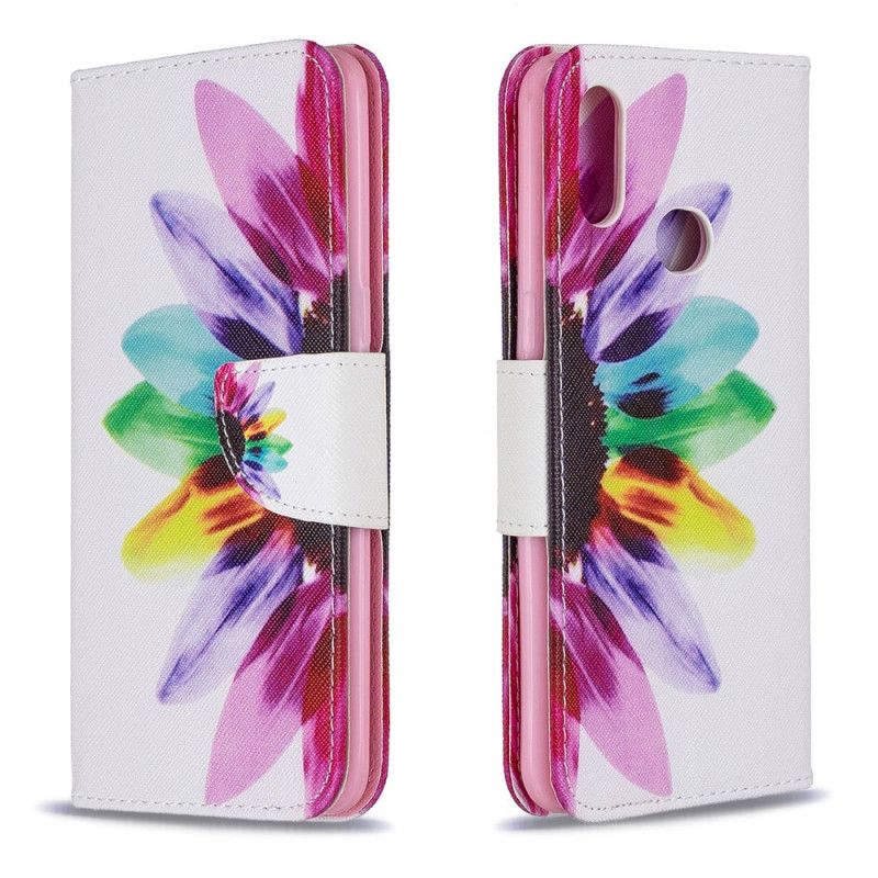 Flip Case Leren Samsung Galaxy A10s Aquarelbloem