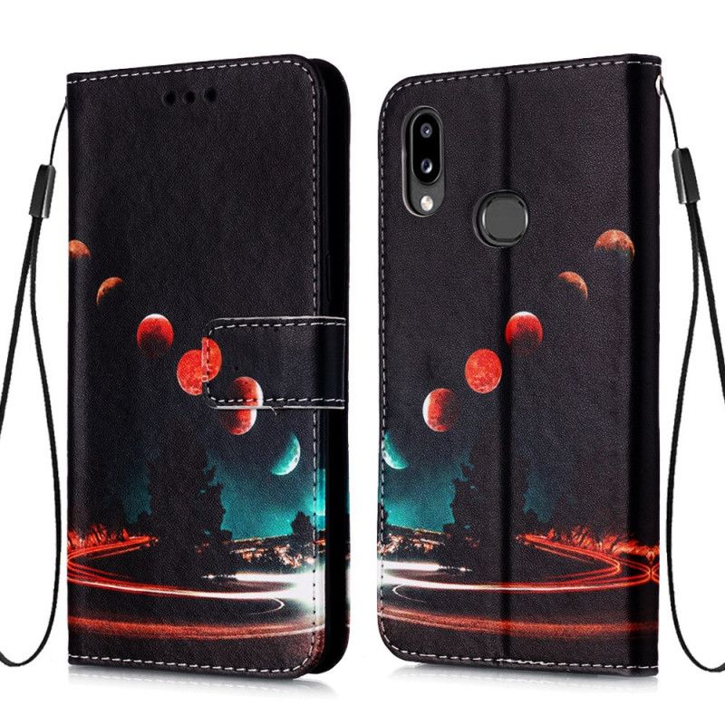 Flip Case Leren Samsung Galaxy A10s Manen En Sterrenstelsel